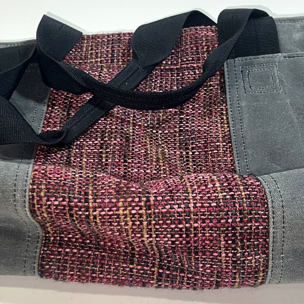 Timbuk2 Gray Canvas Tweed Colorblock M Messenger Tote Crossbody Travel Adj Bag - Picture 3 of 15